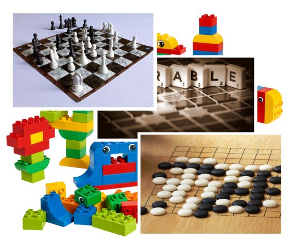 A number of games on a table